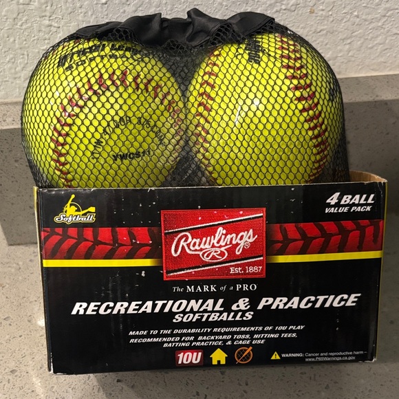 Rawlings Yellow Softballs 4-Pack - Picture 1 of 1